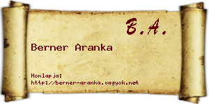 Berner Aranka névjegykártya